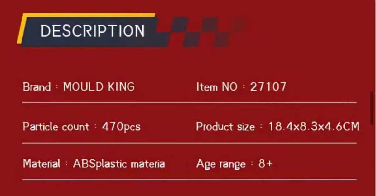 Mould King 27107 Ferrari 575 GTC - YWOBB