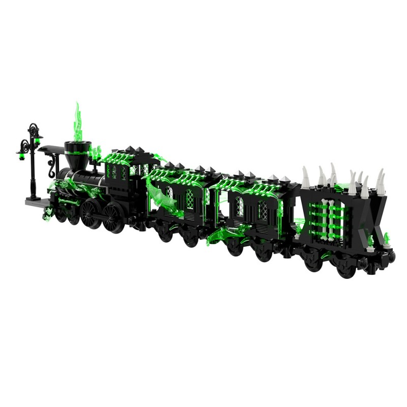 GOBRICKS MOC S1027 Small Haunted Ghost Train - YWOBB