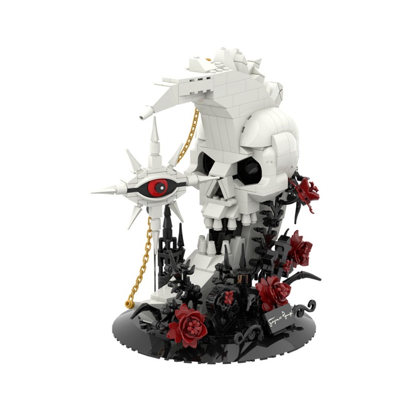 GOBRICKS MOC S1090 Skull moon and stars - YWOBB