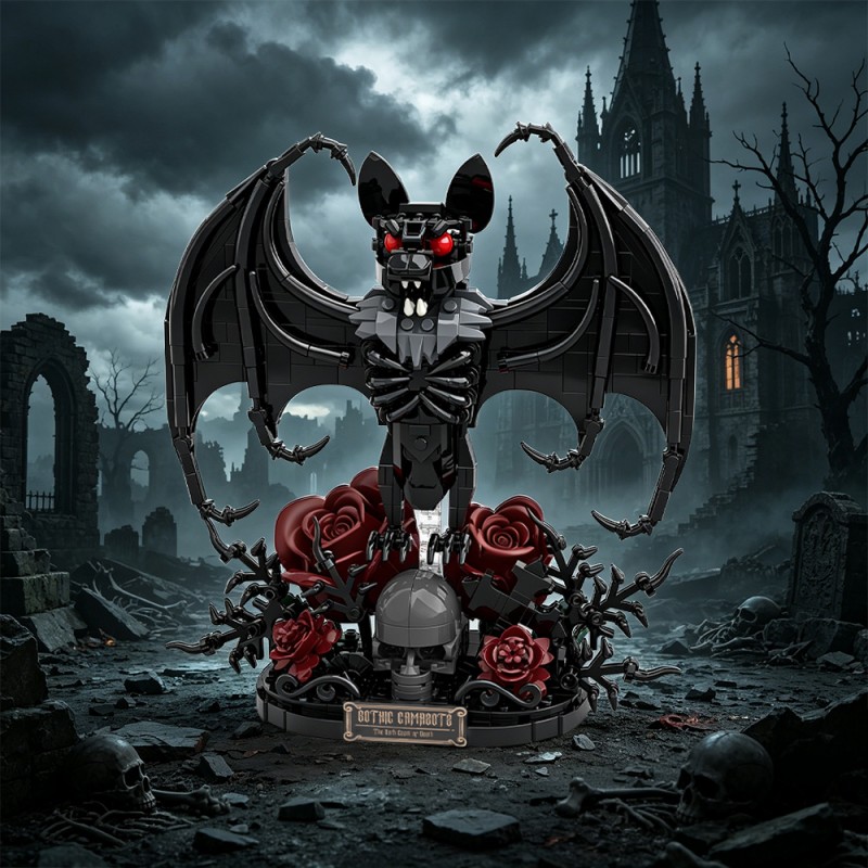 GOBRICKS MOC S1024 Gothic Bat - YWOBB