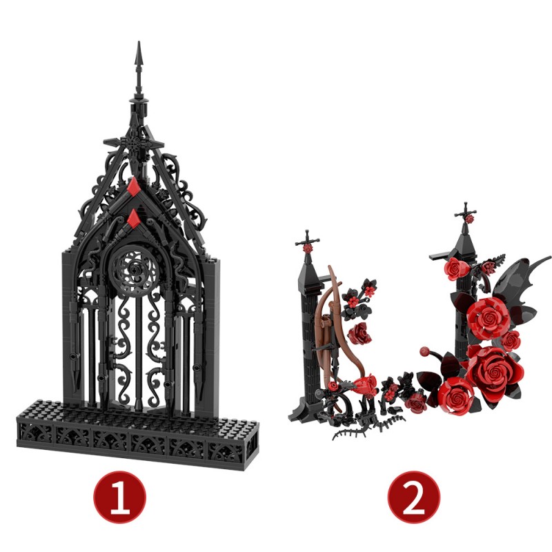 GOBRICKS MOC S1067 Gothic windows - YWOBB