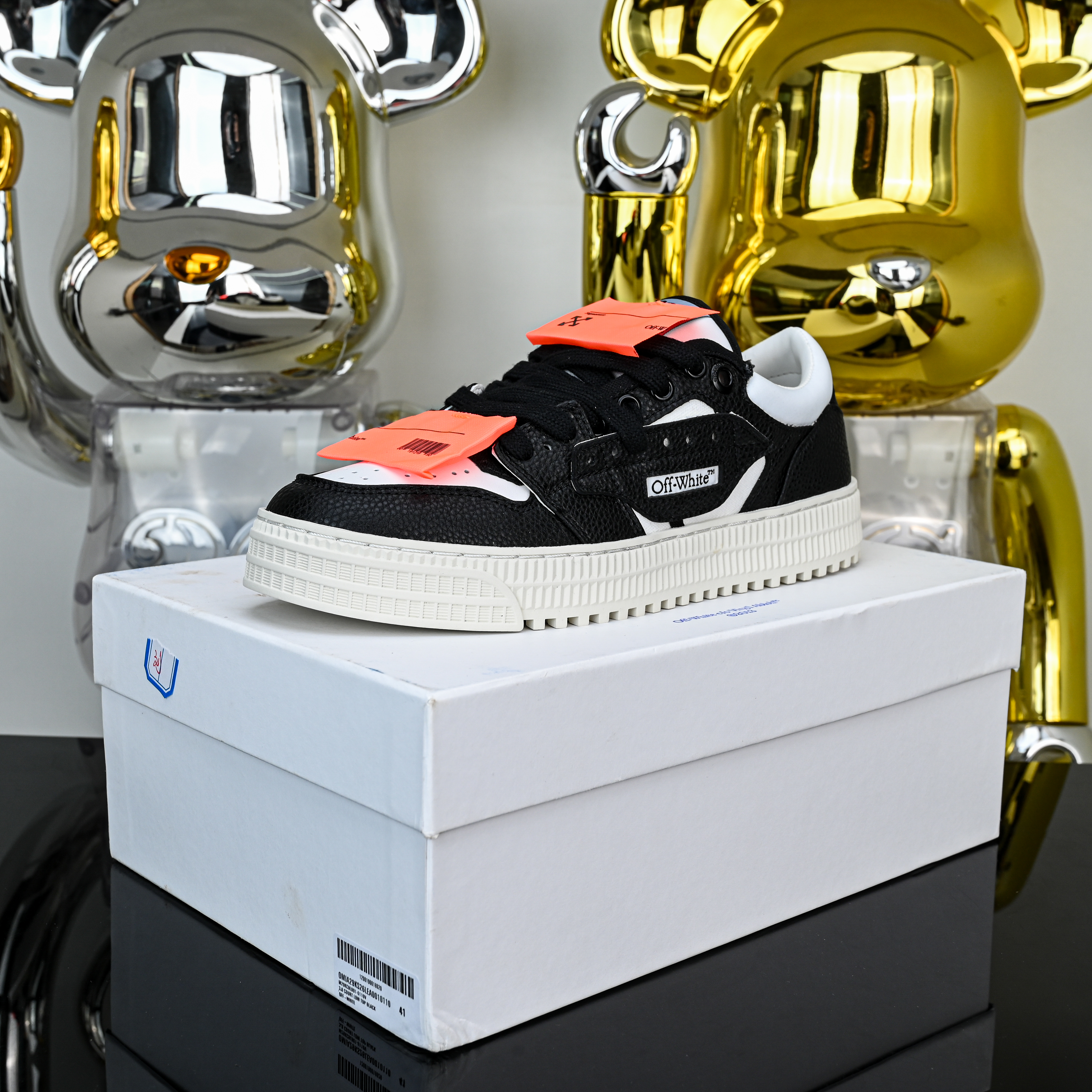 Off-White Out Of Office ‘Black White’ OMIA293S26LEA0010110