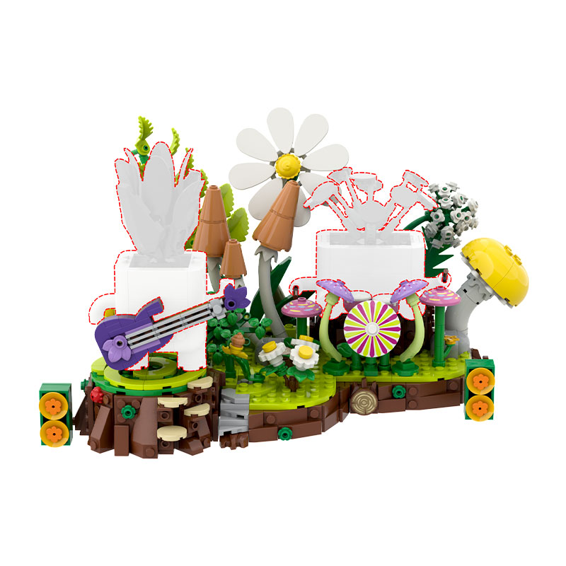 GOBRICKS MOC A2834 Potted plant base - YWOBB