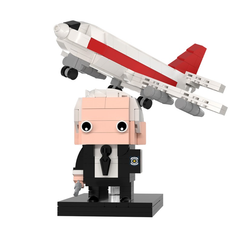 GOBRICKS MOC S1088 The Naked Gun Frank Drebin With Airplane Easter Egg - YWOBB