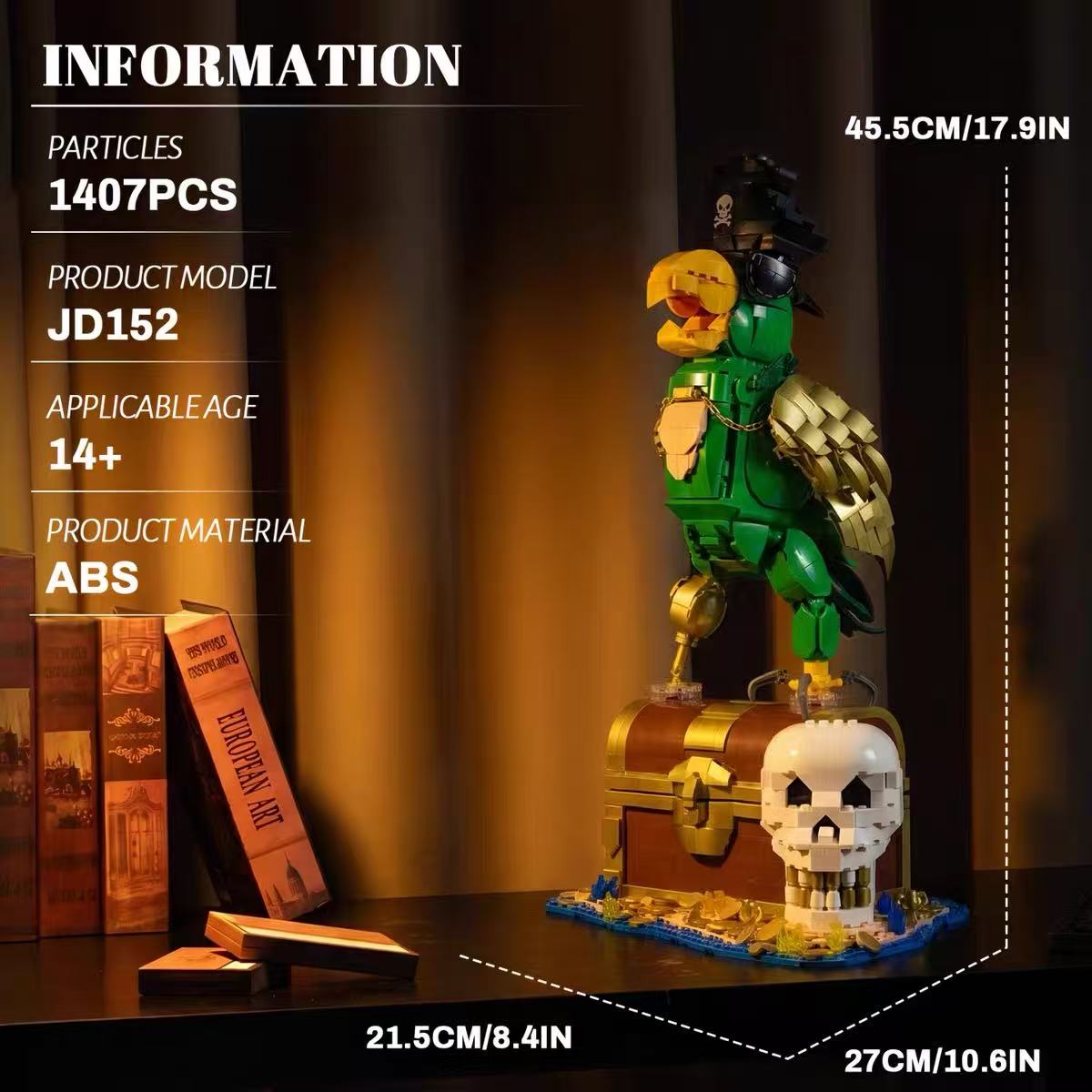 Small Angle JD152 PIRATE PARROT - YWOBB