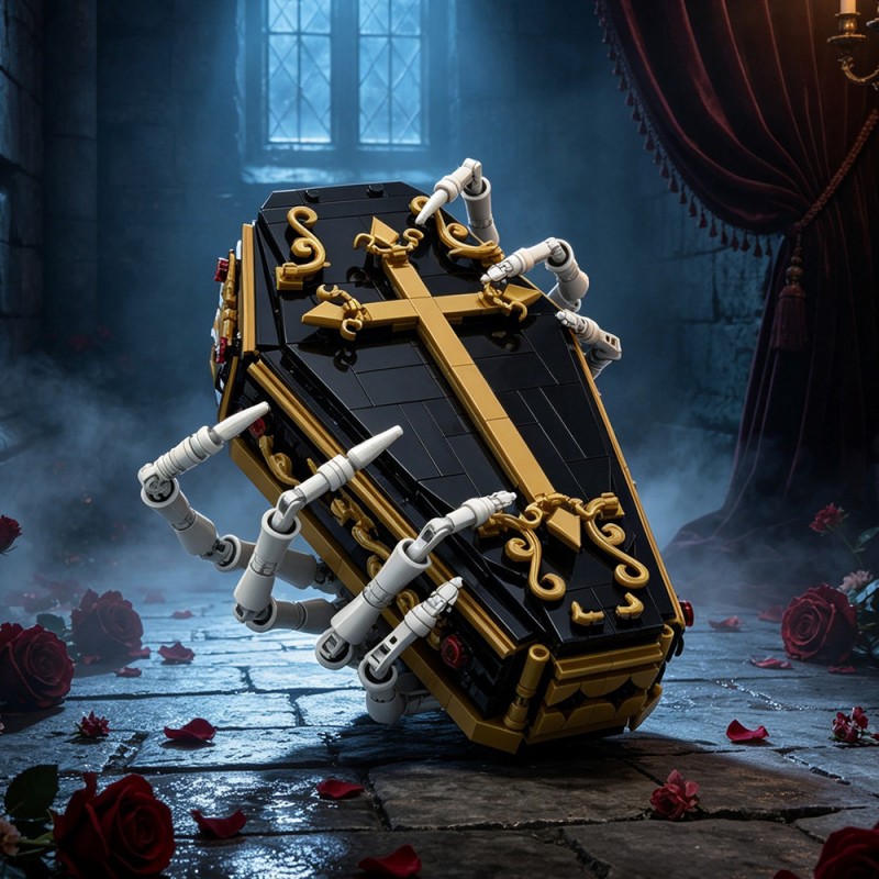 GOBRICKS MOC S1071 Gothic Flowers and Coffins - YWOBB