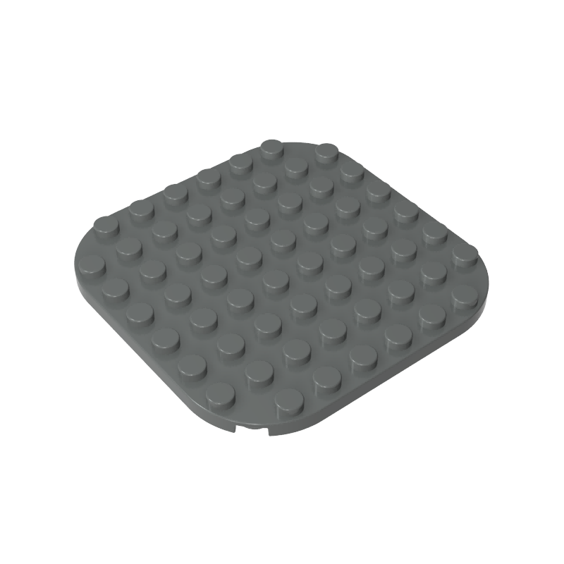 GOBRICKS GDS-90533 Plate, Round 8 x 8 with Rounded Corners - YWOBB
