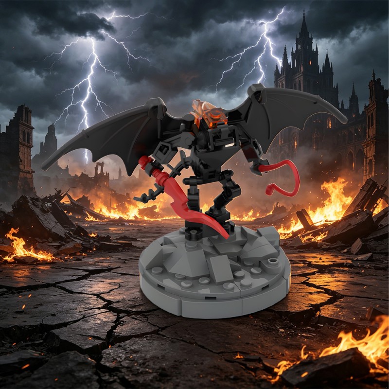 GOBRICKS MOC 243210 Tiny balrog with stand - YWOBB