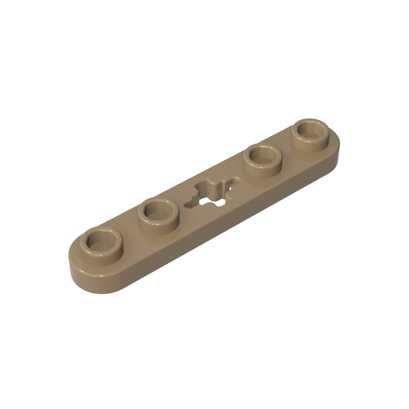 GOBRICKS GDS-900 Plate 1 x 5 with Smooth Ends, 4 Studs and Center Axle Hole - YWOBB