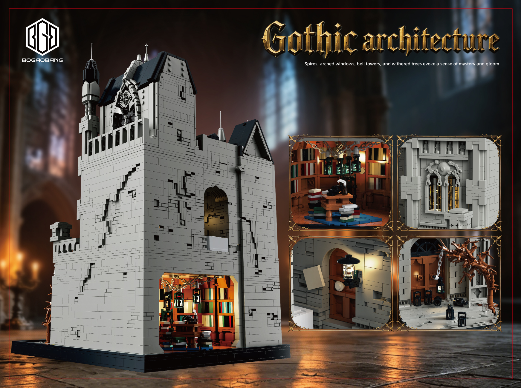 BOGAOBANG B6400 Gothic Architecture with lights OVP EU Warehouse Version - YWOBB