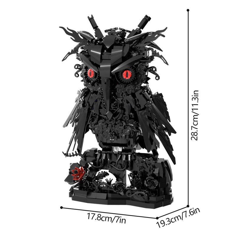 GOBRICKS MOC S0124 Obsidian Rose Vigilant owl - YWOBB