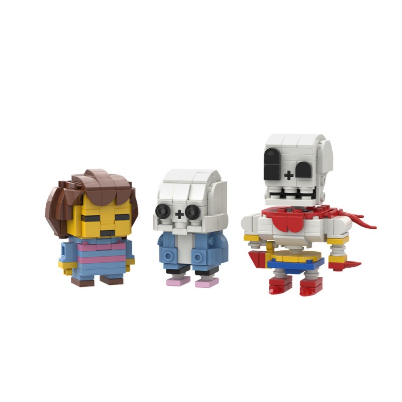 GOBRICKS MOC 235780 Undertale Frisk ,Sans & Papyrus Brickheadz - YWOBB