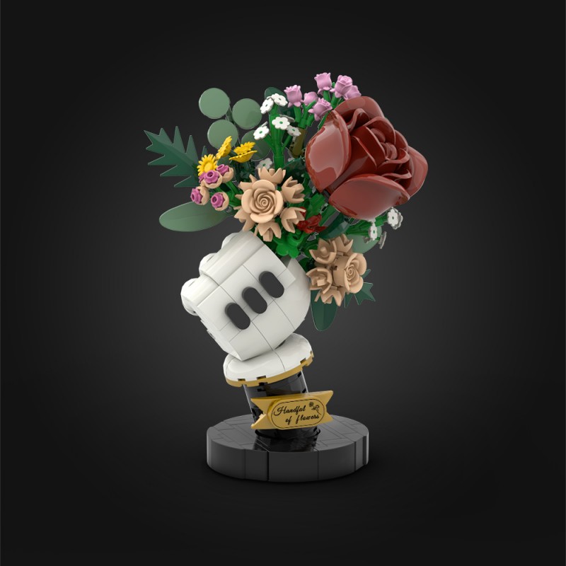 GOBRICKS MOC S1092 shaped bouquet - YWOBB