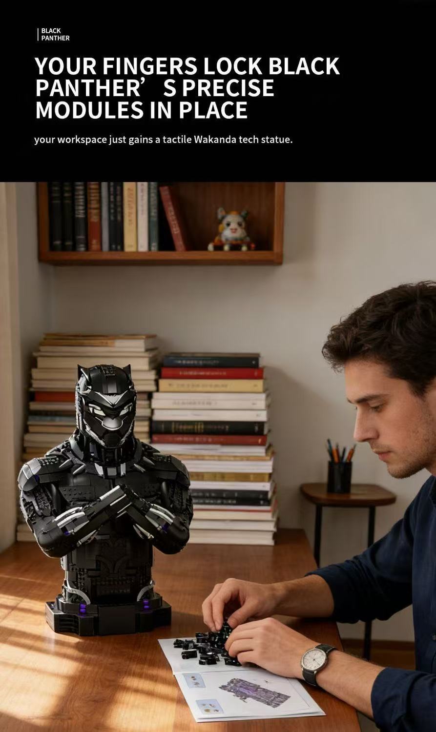 STACKO BRICKS 16002 Black Panther Bust - YWOBB