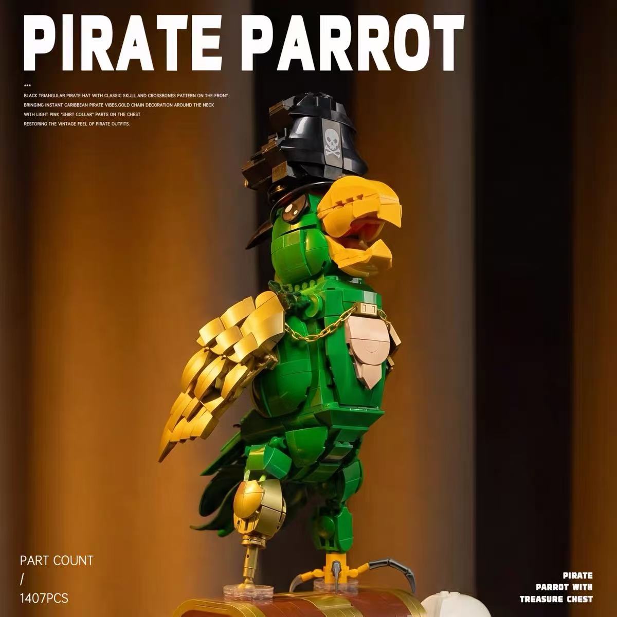 Small Angle JD152 PIRATE PARROT - YWOBB