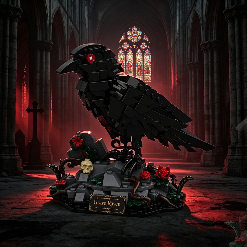 GOBRICKS MOC S1063 Dark Night Raven - YWOBB
