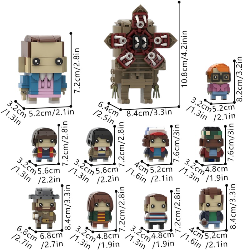 GOBRICKS MOC 116926 Stranger Things Brickheadz Collection - YWOBB