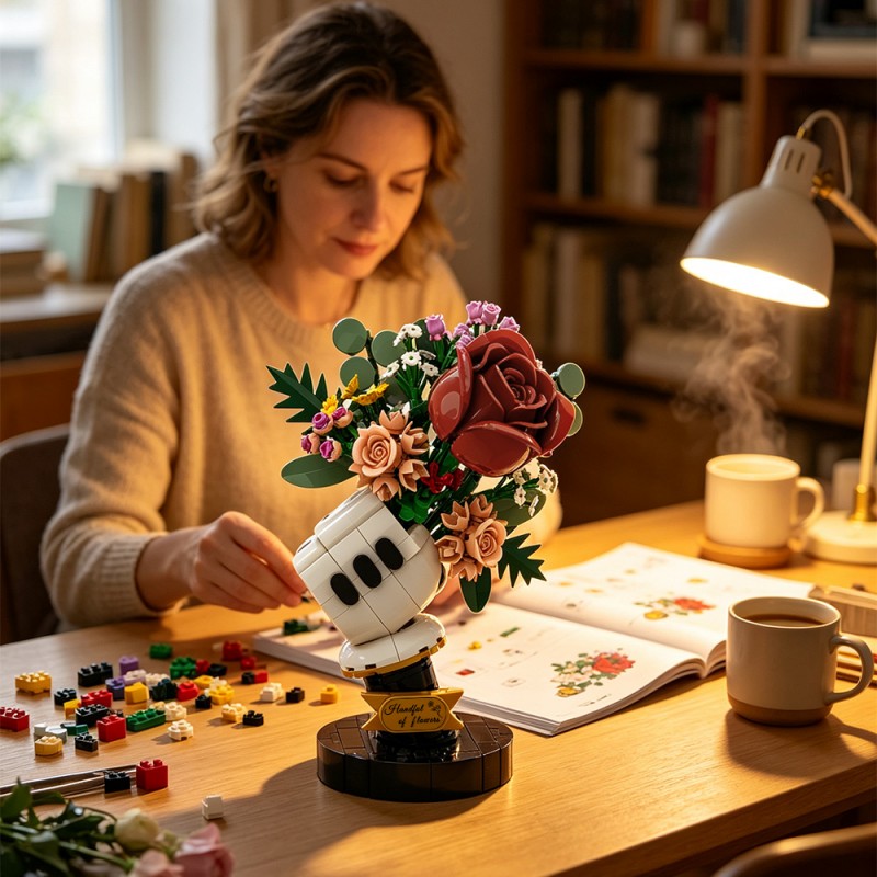 GOBRICKS MOC S1092 shaped bouquet - YWOBB