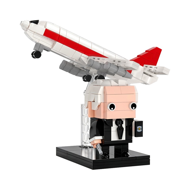 GOBRICKS MOC S1088 The Naked Gun Frank Drebin With Airplane Easter Egg - YWOBB