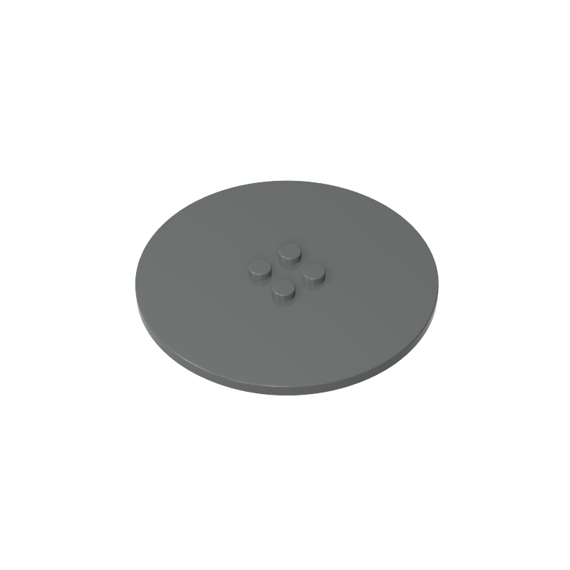 GOBRICKS GDS-1187 Round 8 x 8 with 4 Studs in Center - YWOBB