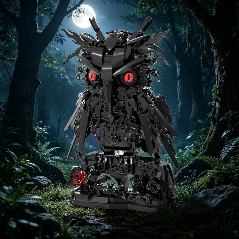 GOBRICKS MOC S0124 Obsidian Rose Vigilant owl - YWOBB