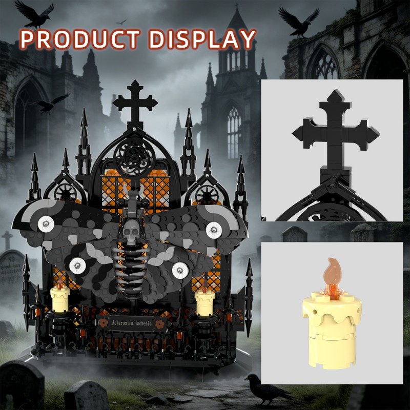 GOBRICKS MOC S1015 Death's head hawkmoth - YWOBB