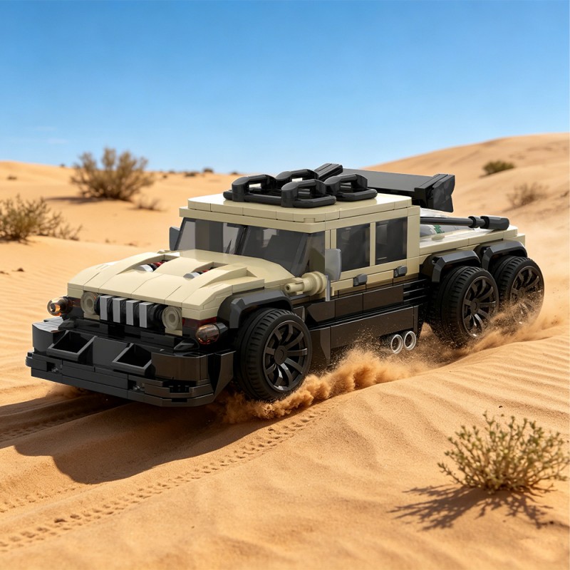 GOBRICKS MOC 240869 2009 AM General Humvee Custom 6x6 - YWOBB