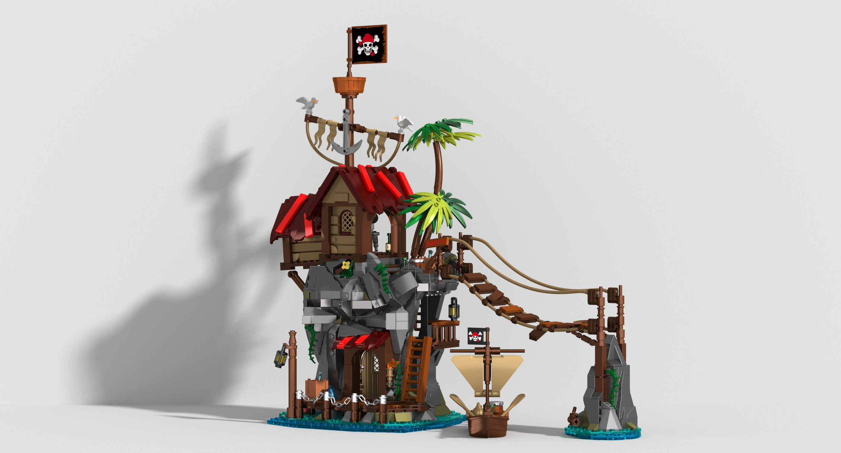 Iambrick 31112 Cliffside Broken Mast Cabin - YWOBB