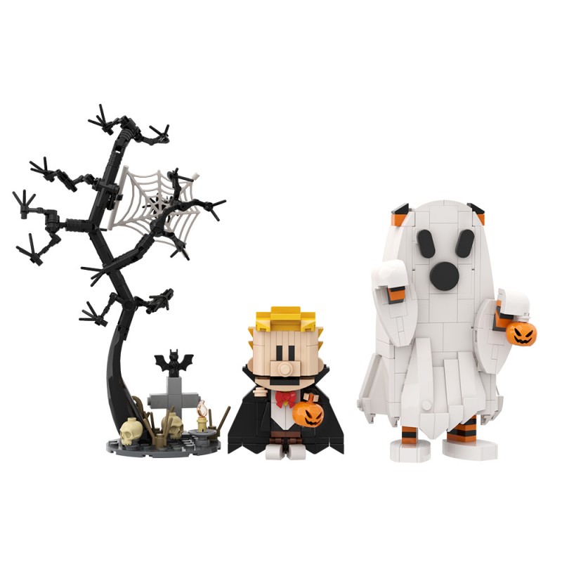 GOBRICKS MOC S1081 Halloween Calvin and Hobbes - YWOBB