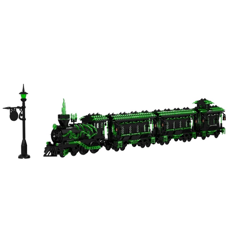 GOBRICKS MOC S1026 Large Haunted Ghost Train - YWOBB