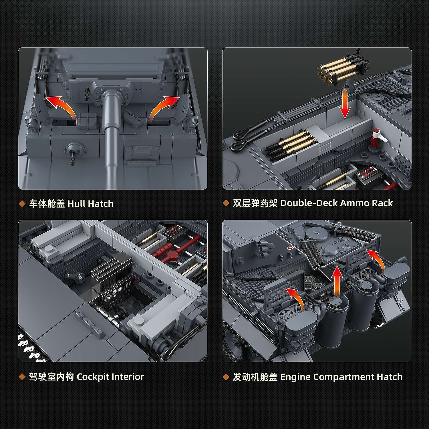 QuanGuan 100335 1:28 Tiger I Early No.332 Tank - YWOBB