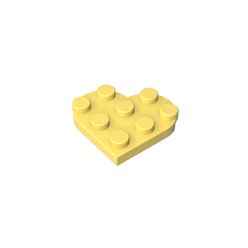 GOBRICKS GDS-90039 Plate Round 3 x 3 Heart - YWOBB