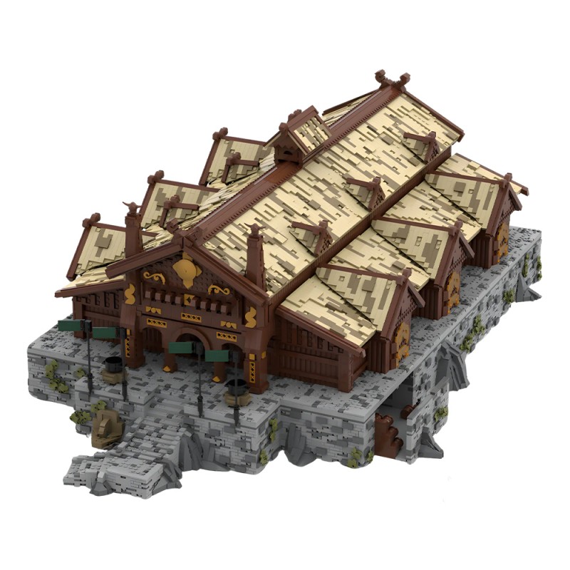 GOBRICKS MOC 251615 Edoras the Golden hall Meduseld - YWOBB
