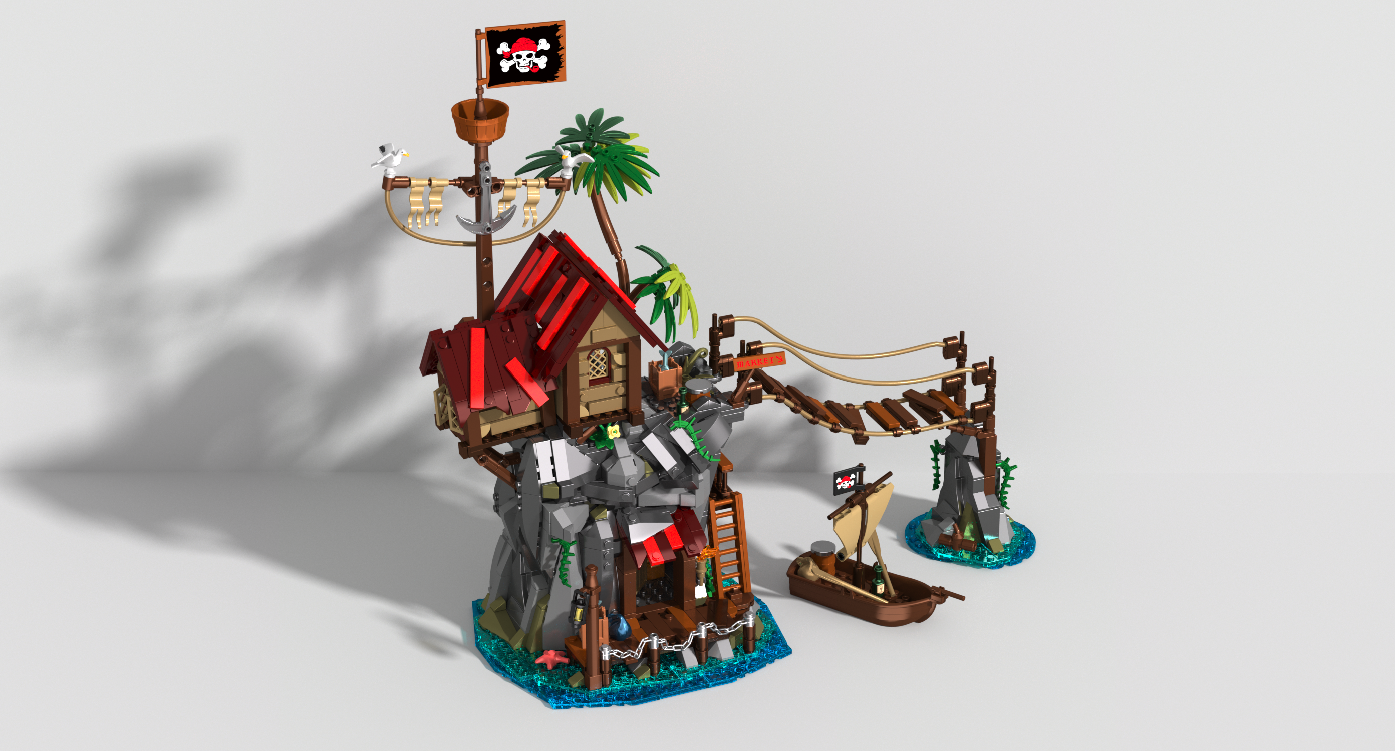 Iambrick 31112 Cliffside Broken Mast Cabin - YWOBB