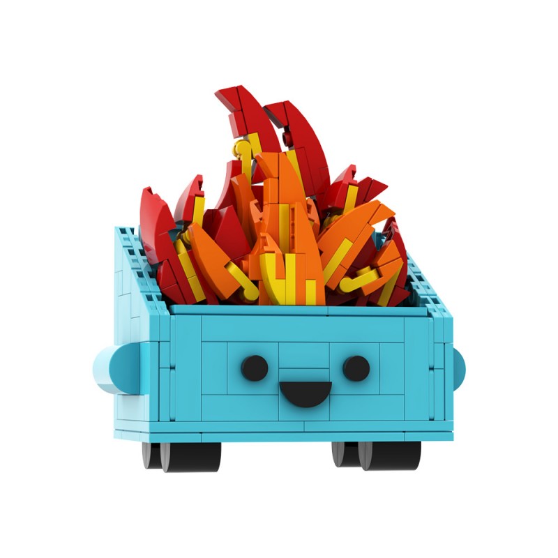 GOBRICKS MOC S1091 Dumpster Fire - YWOBB