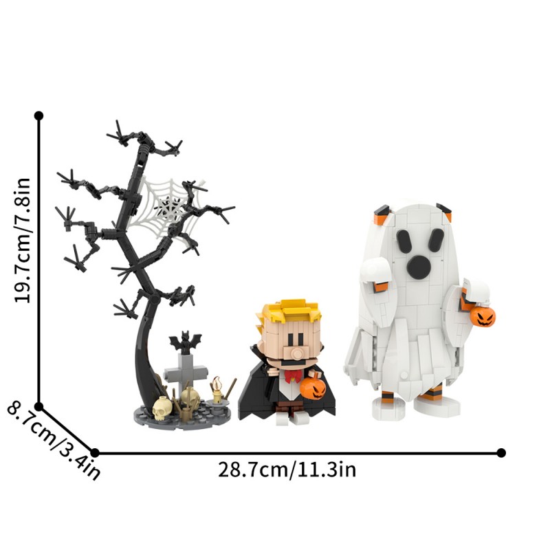 GOBRICKS MOC S1081 Halloween Calvin and Hobbes - YWOBB
