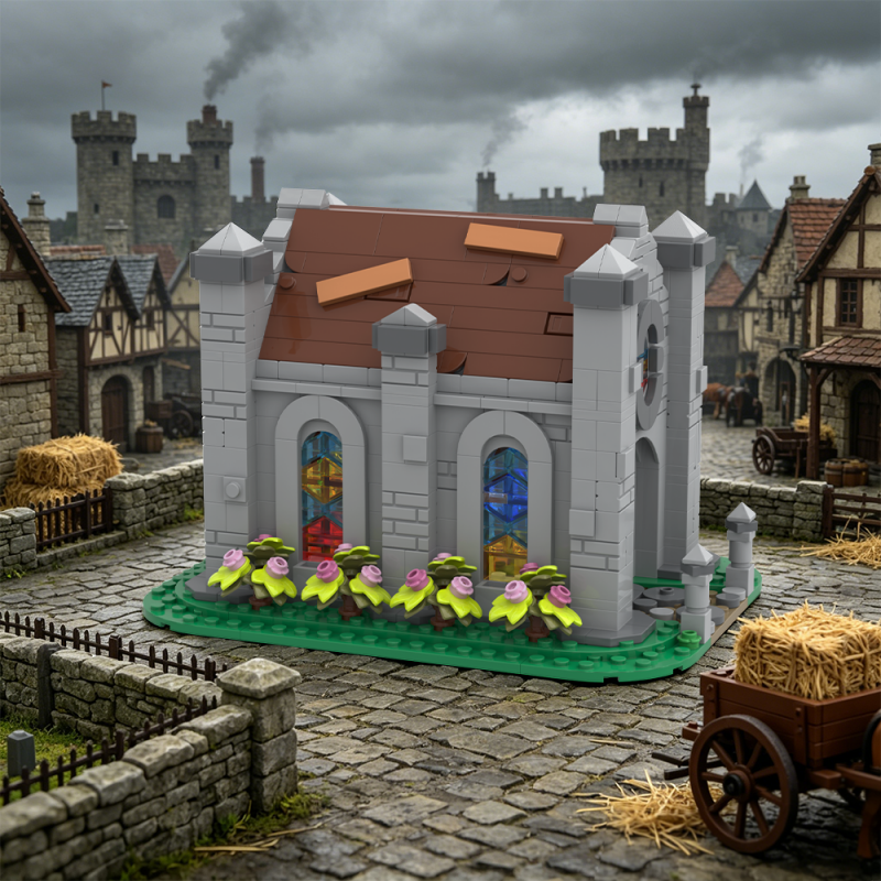 GOBRICKS MOC 247441 Small medieval chapel - YWOBB