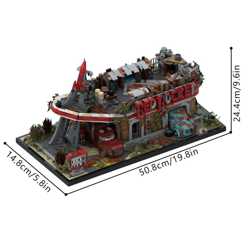 GOBRICKS MOC 257248 Fallout Red Rocket Gas Station - YWOBB