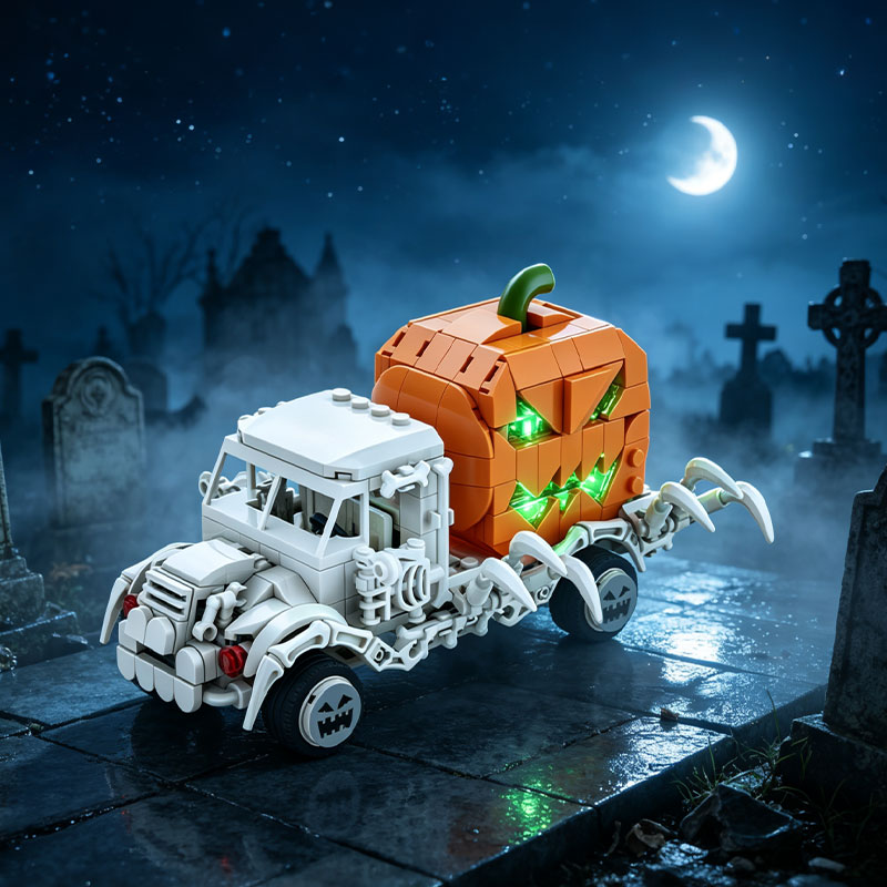 GOBRICKS MOC S1018 Skull Pumpkin Carriage - YWOBB