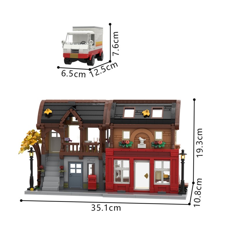 GOBRICKS MOC 256725 The Red Postal Street - YWOBB