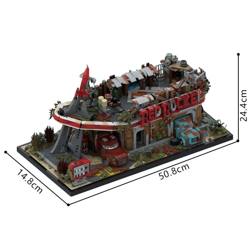 GOBRICKS MOC 257248 Fallout Red Rocket Gas Station - YWOBB