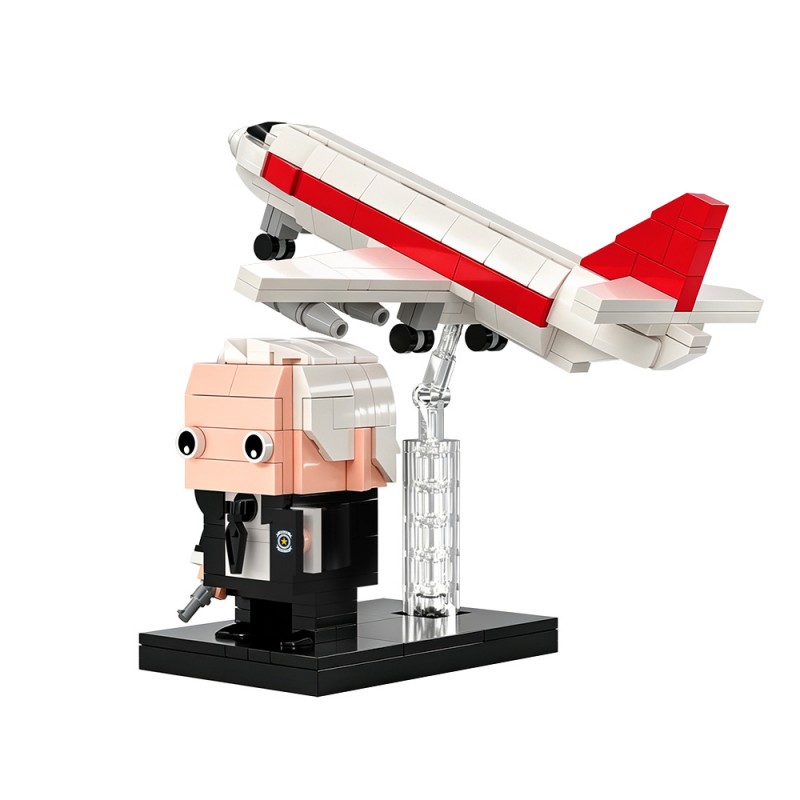 GOBRICKS MOC S1088 The Naked Gun Frank Drebin With Airplane Easter Egg - YWOBB