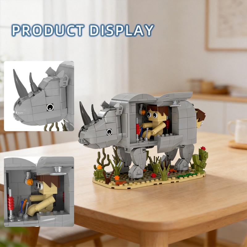 GOBRICKS MOC S1096 Ace Ventura: Pet Detective Rhino Man - YWOBB