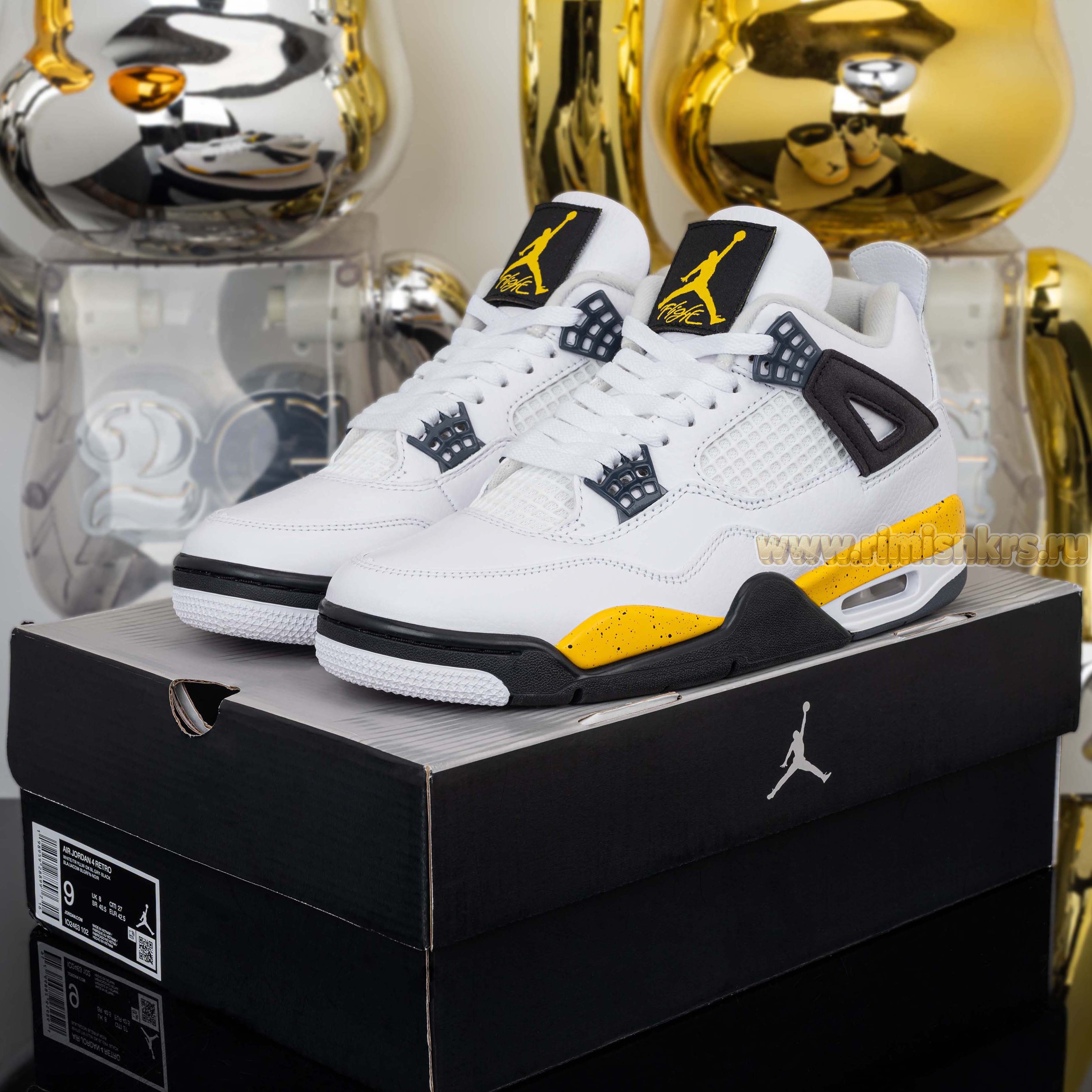 Air Jordan 4 Retro WhiteTour YellowBlack IO2463 102