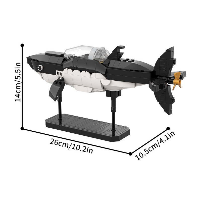GOBRICKS MOC S1100 Tintin's Shark Submarine - YWOBB