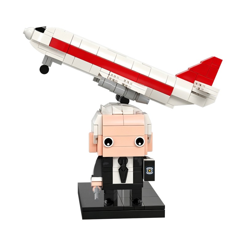 GOBRICKS MOC S1088 The Naked Gun Frank Drebin With Airplane Easter Egg - YWOBB