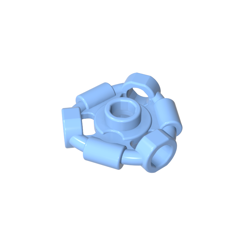 GOBRICKS GDS-90299 Minifigure Weapon Holder Ring with 3 Bars and 3 Bar Holes (Ninjago Aeroblade Center) - Hollow Stud - YWOBB