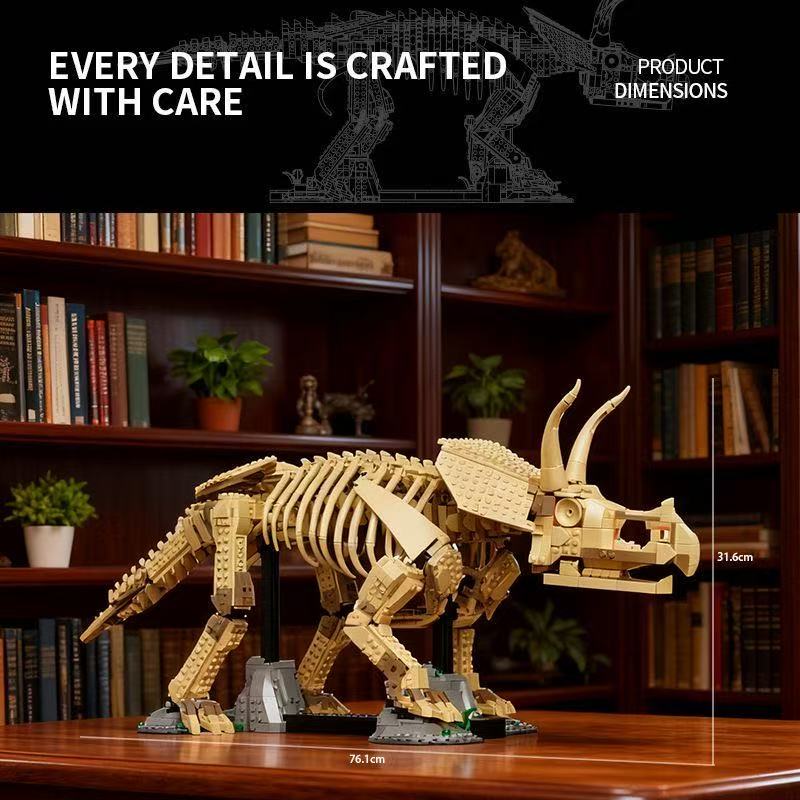 STACKO BRICKS 09001 DINOSAUR FOSSILS TRICERATOPS - YWOBB