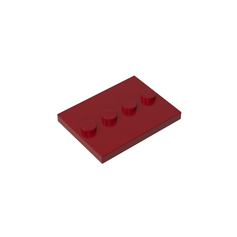 GOBRICKS GDS-980 Modified 3 x 4 with 4 Studs in Center - YWOBB