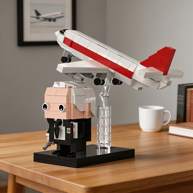 GOBRICKS MOC S1088 The Naked Gun Frank Drebin With Airplane Easter Egg - YWOBB